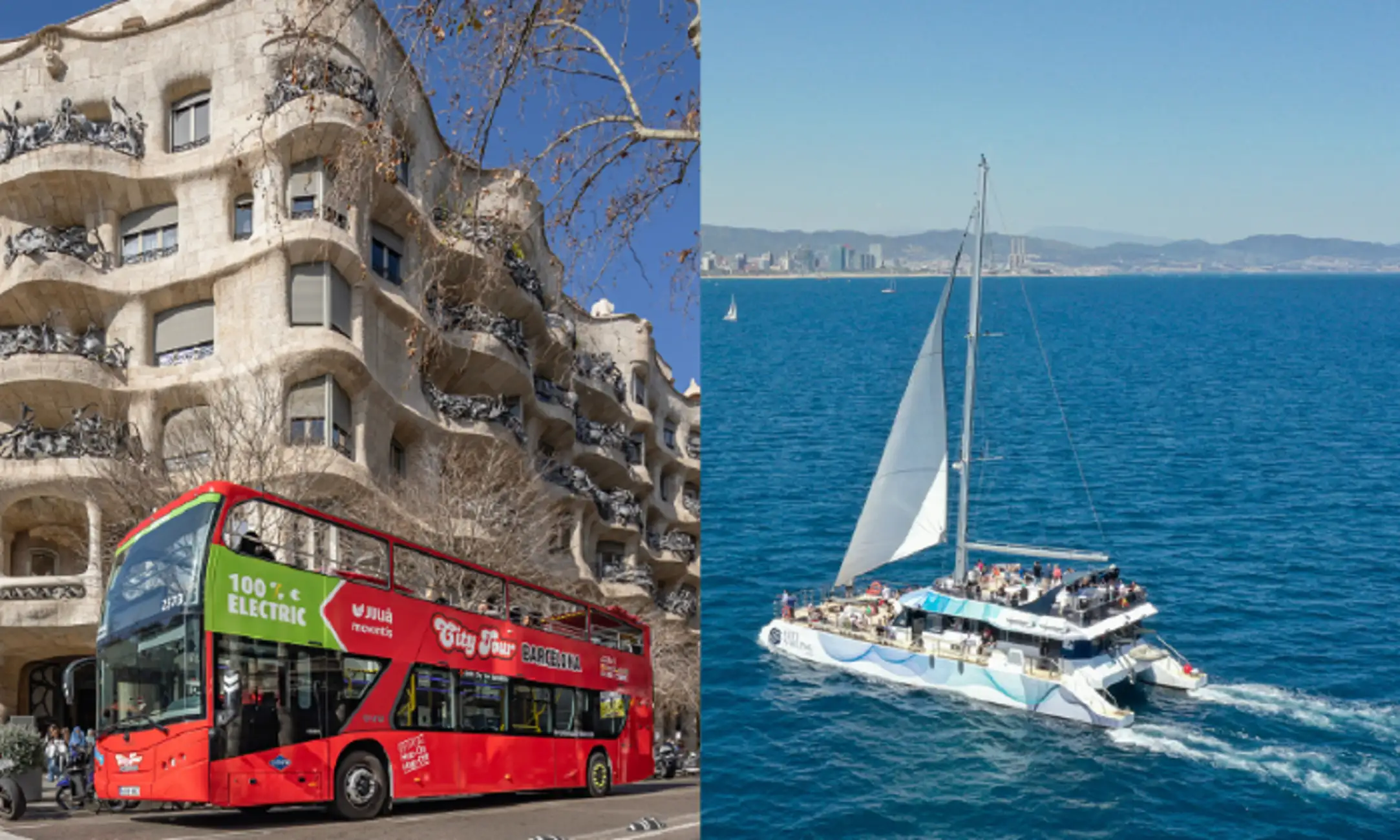 Barcelona: Hop-on hop-off bus met zeiltocht